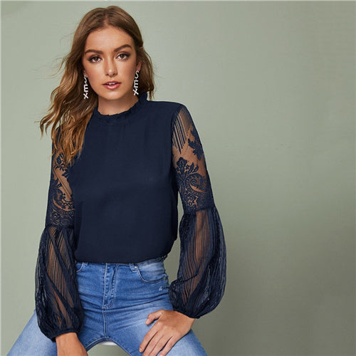 Laceviva™ – Damenbluse aus Spitze mit Eleganter Transparenz für Feste