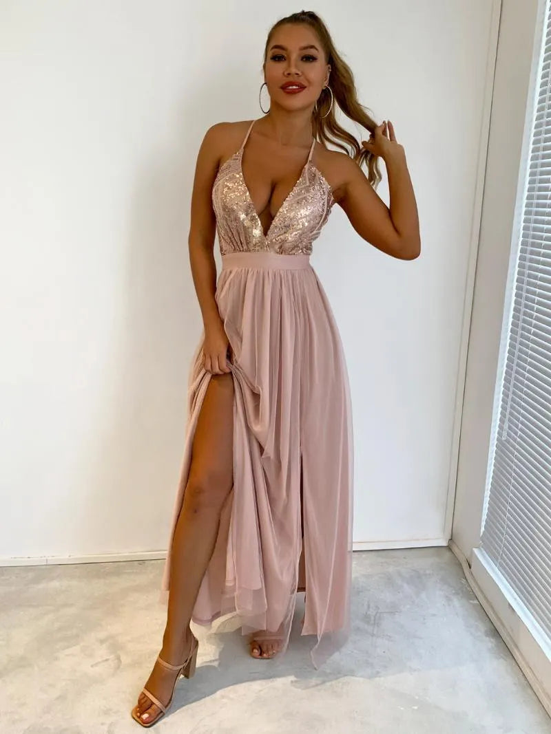 Margaux™ – Damen Abendkleid mit Verführerischem V-Ausschnitt und Luxuriösem Mesh-5