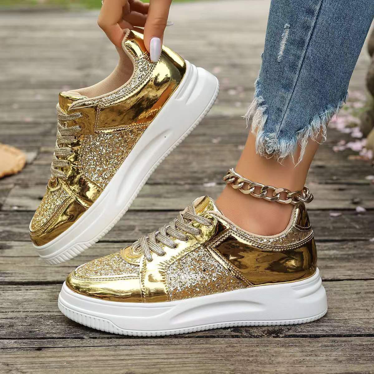 GlimmerStep™ – Damen Schnürschuhe mit Pailletten Bequem und Stilvoll 6