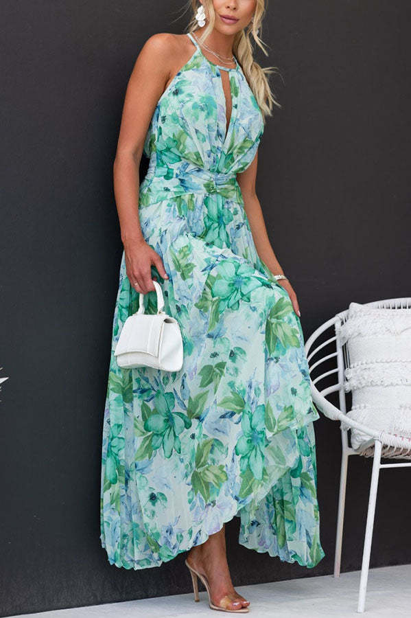 EleganceFlow™ – Damen Faltenkleid Mid-Lang für Sommerliche Eleganz-3