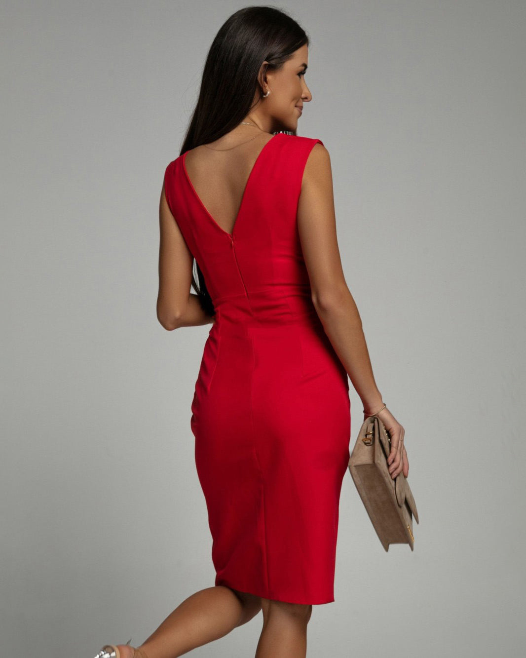Soraya™ – Damen Kleid V-Ausschnitt mit Raffinierten Öffnungen Elegant 2