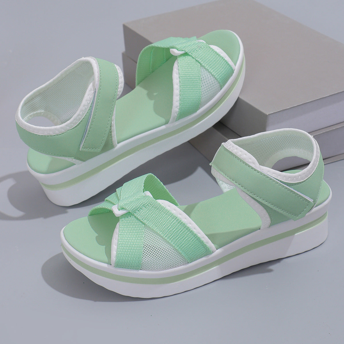Variant image for SommerStyle™ – Damen Sandalen mit Bequemem Klettverschluss und Cross-Strap Design-28