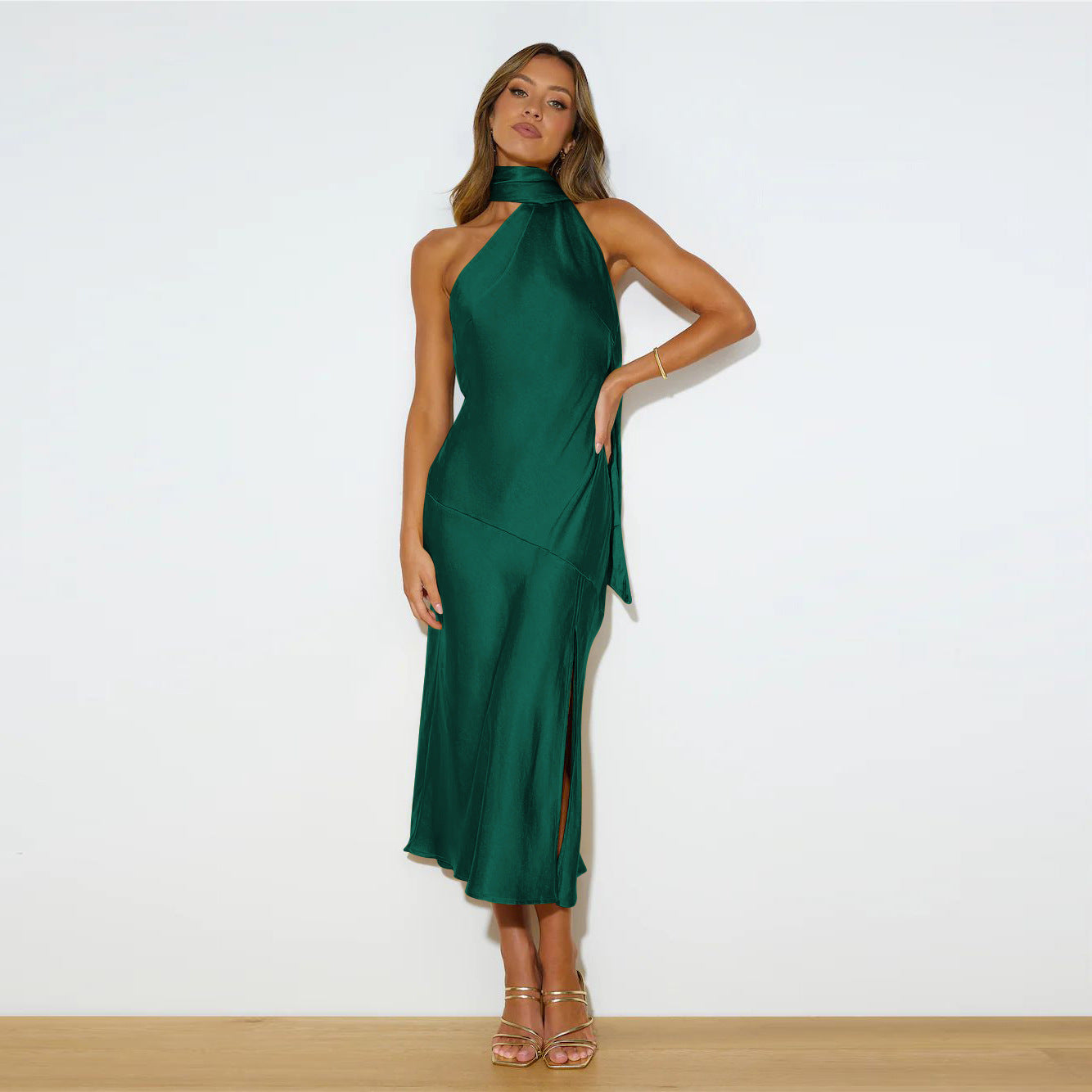 Drapea™ – Damen Kleid mit Eleganter Drapierung und Raffiniertem Split