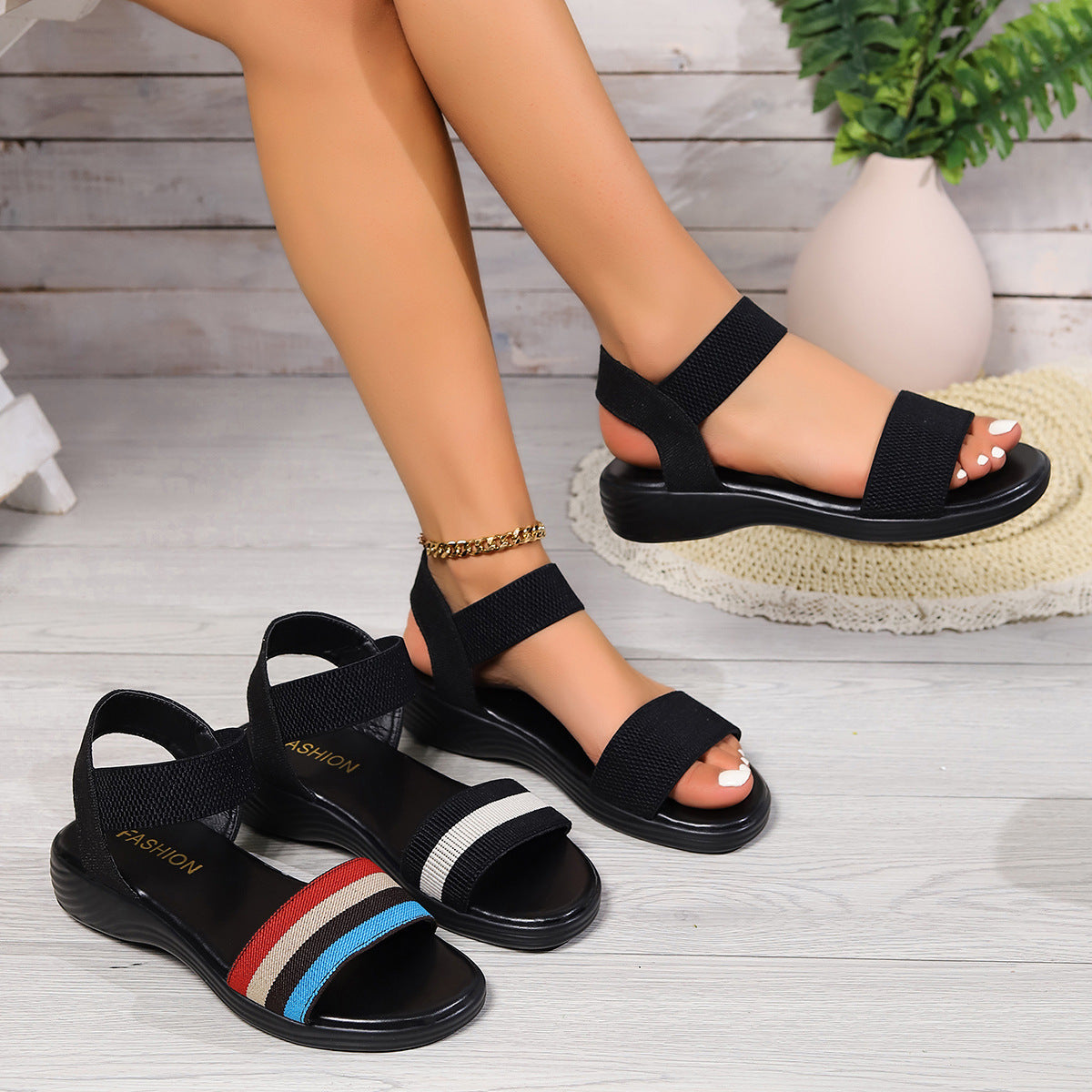 ColorBlock™ – Damen Sandalen mit Elastischem Komfort und Atmungsaktivem Design 6