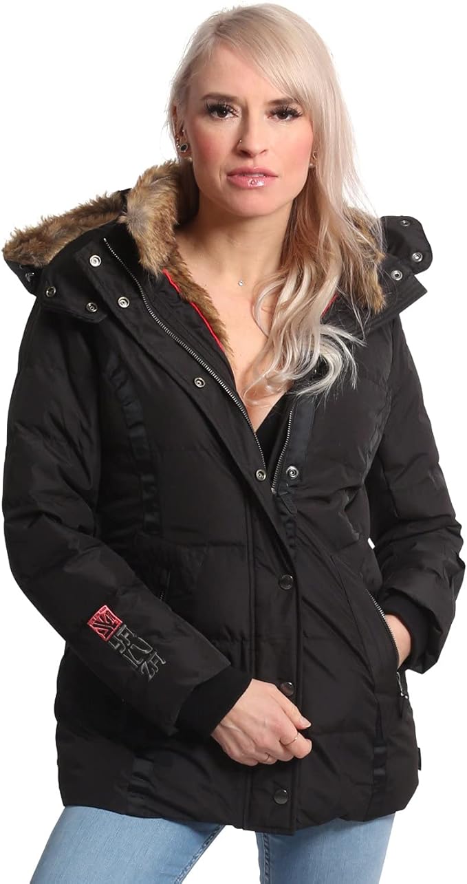 Jacken warme Winterjacke mit Fellkapuze und weichem Innenfutter