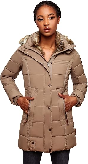 Jacken warme Winterjacke mit Fellkapuze und weichem Innenfutter