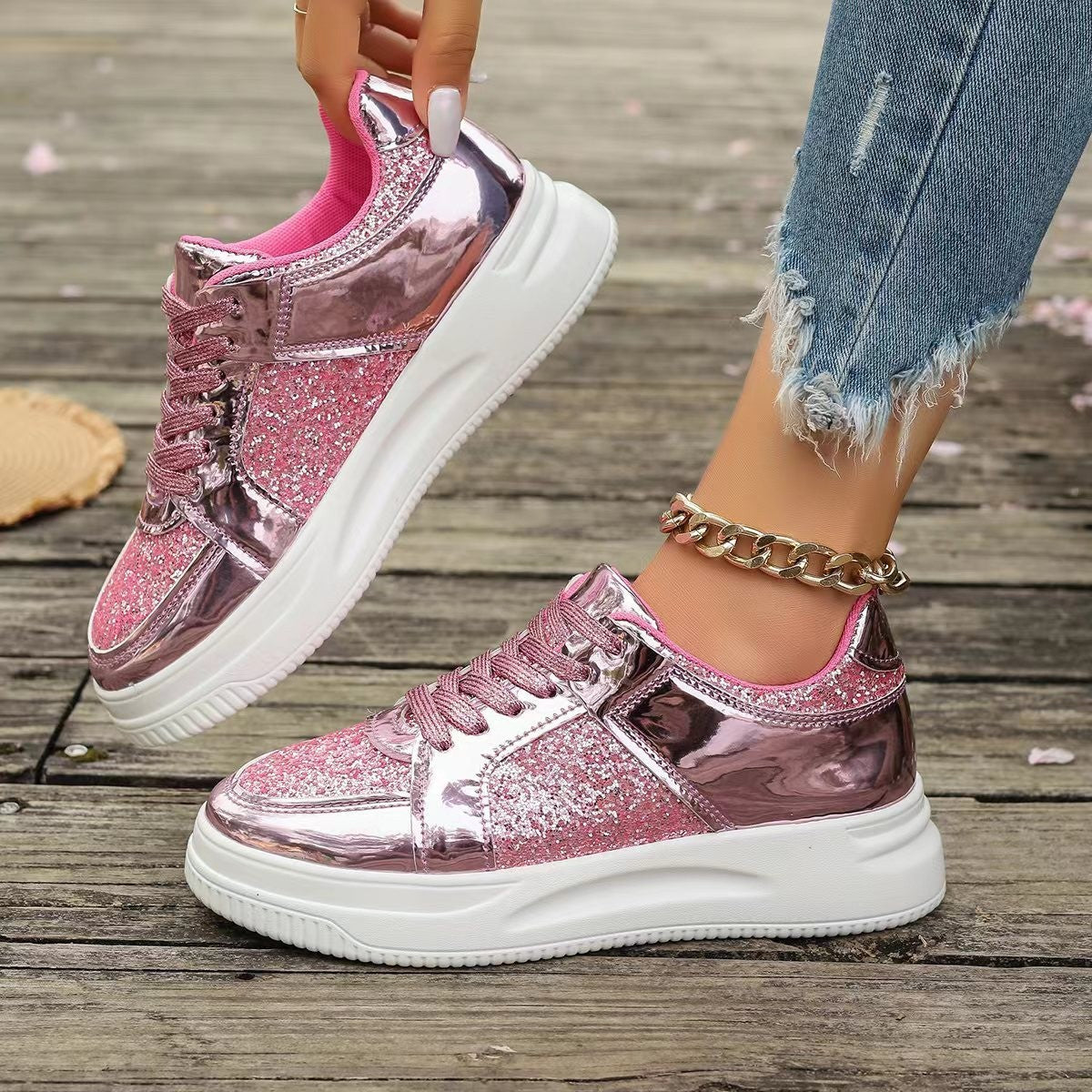 Variant image for GlimmerStep™ – Damen Schnürschuhe mit Pailletten Bequem und Stilvoll-25
