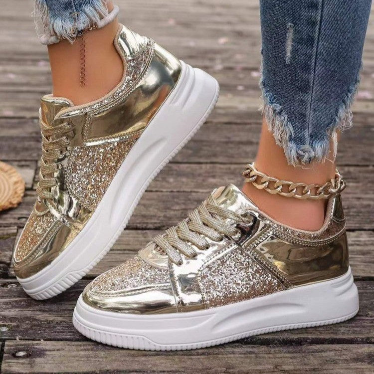 GlimmerStep™ – Damen Schnürschuhe mit Pailletten Bequem und Stilvoll 4