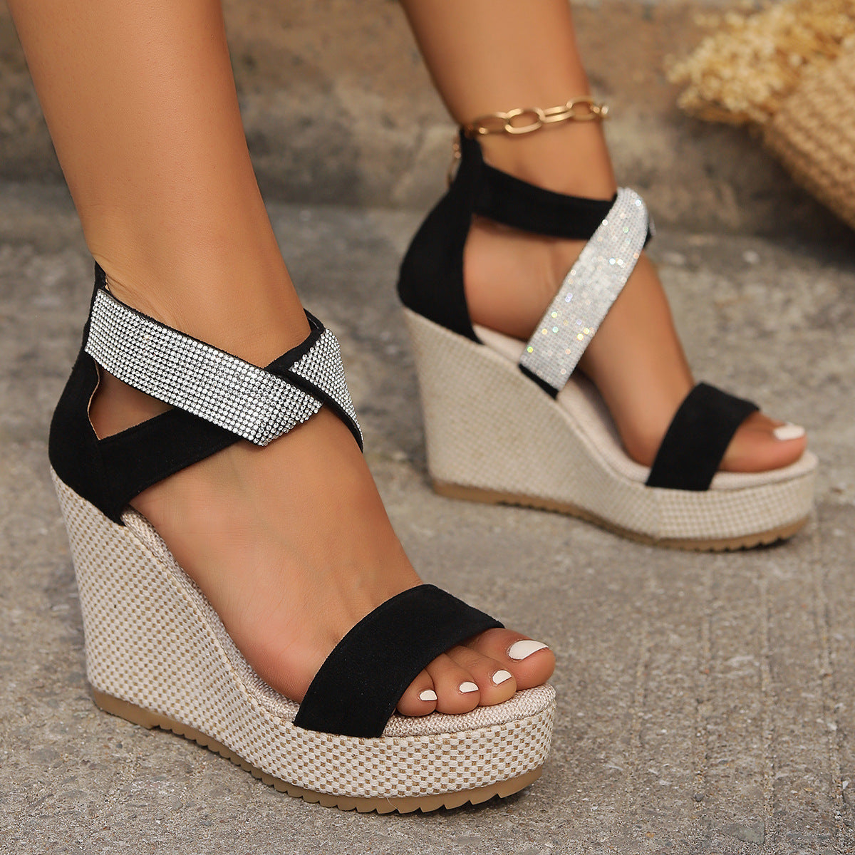 GlamStep™ – Damen Sandalen mit Strassdesign und Bequemer Gummisohle 6