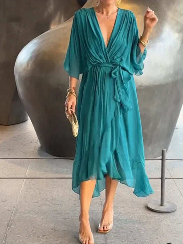 Variant image for Monica™ – Damen Kleid aus Seidenmusselin mit V-Ausschnitt Eleganz & Komfort-41