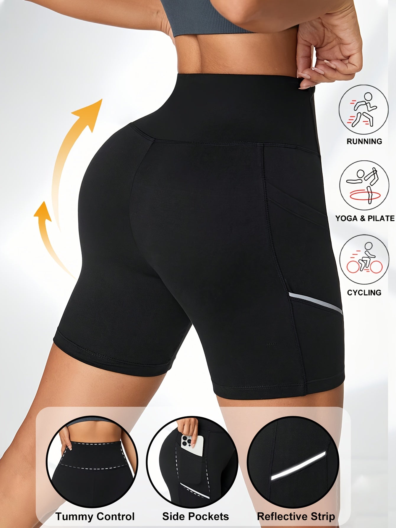 ActiveFlex™ – Damen Sport Shorts mit hoher Taille und praktischen Taschen