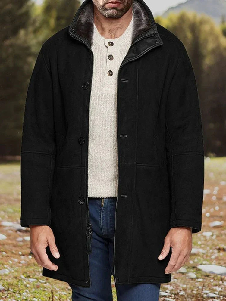 Elarova | Albert: Vintage Wildlederjacke mit Fleece-Innenfutter