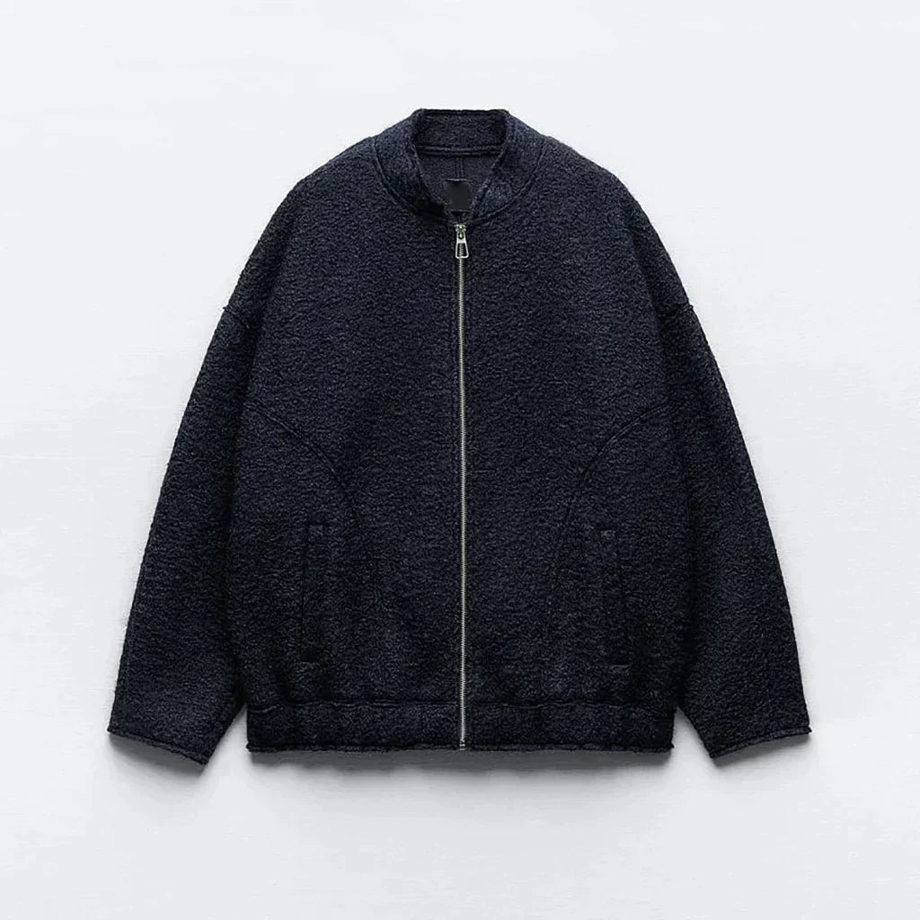 Avelena Bomberjacke: Oversize mit O-Ausschnitt