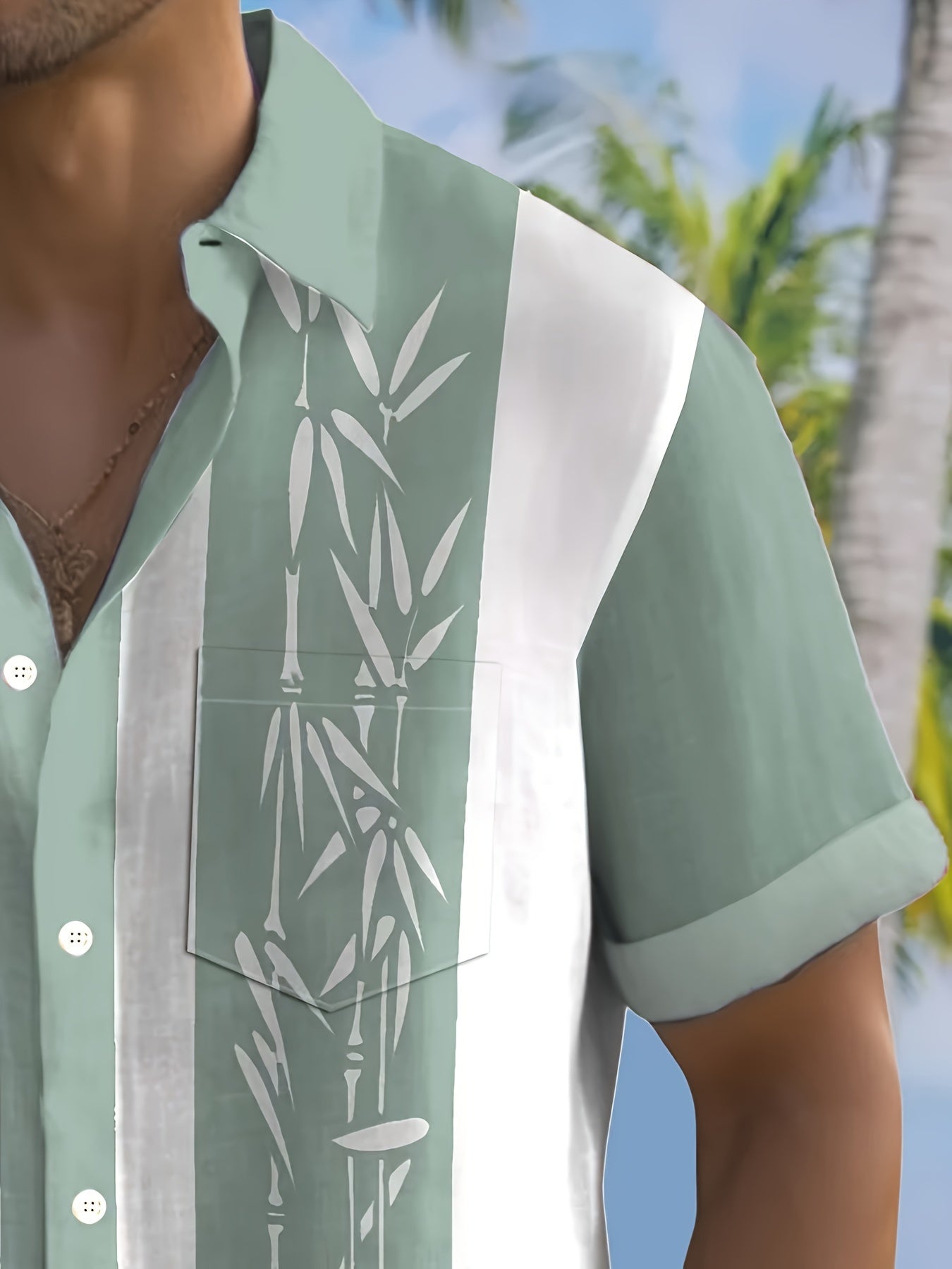 BambooWave™ – Herren Kurzarmhemd mit stylischem Bambus Design
