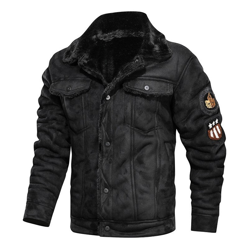 Elarova | Bikerjacke aus Wildleder mit Lambswool-Futter für Herren