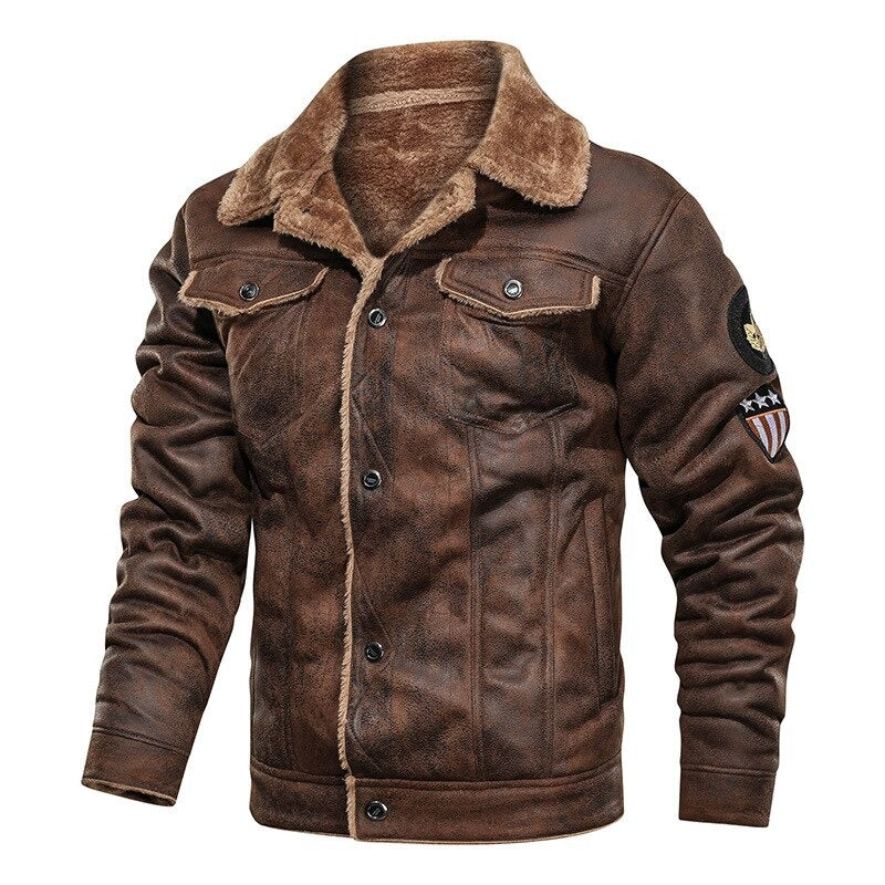 Elarova | Bikerjacke aus Wildleder mit Lambswool-Futter für Herren