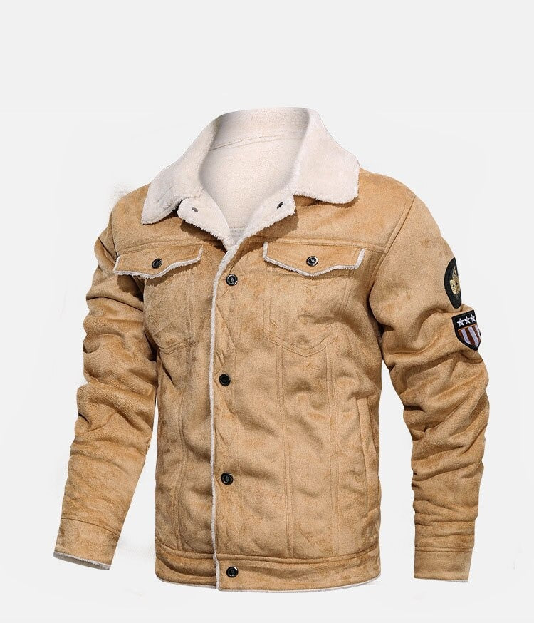 Elarova | Bikerjacke aus Wildleder mit Lambswool-Futter für Herren