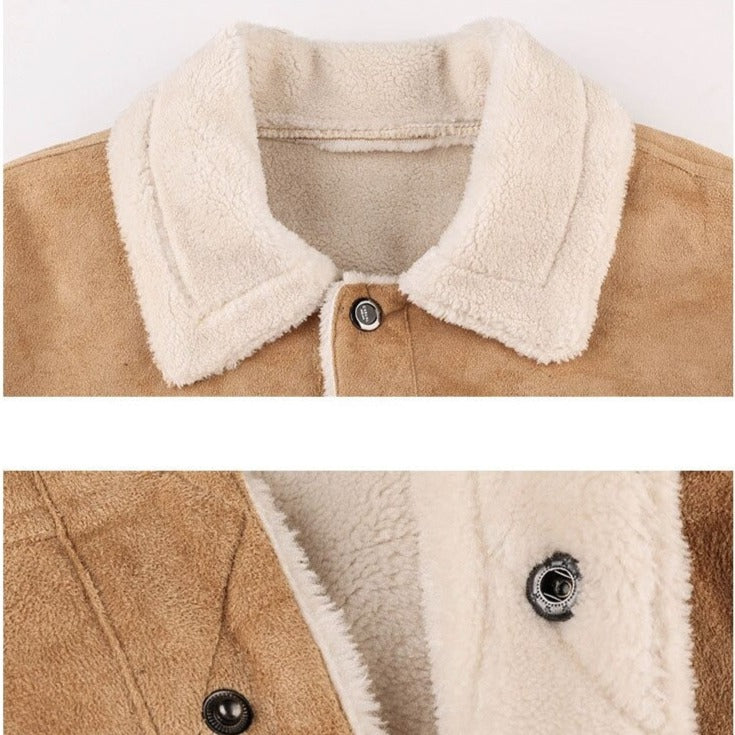 Elarova | Bikerjacke aus Wildleder mit Lambswool-Futter für Herren
