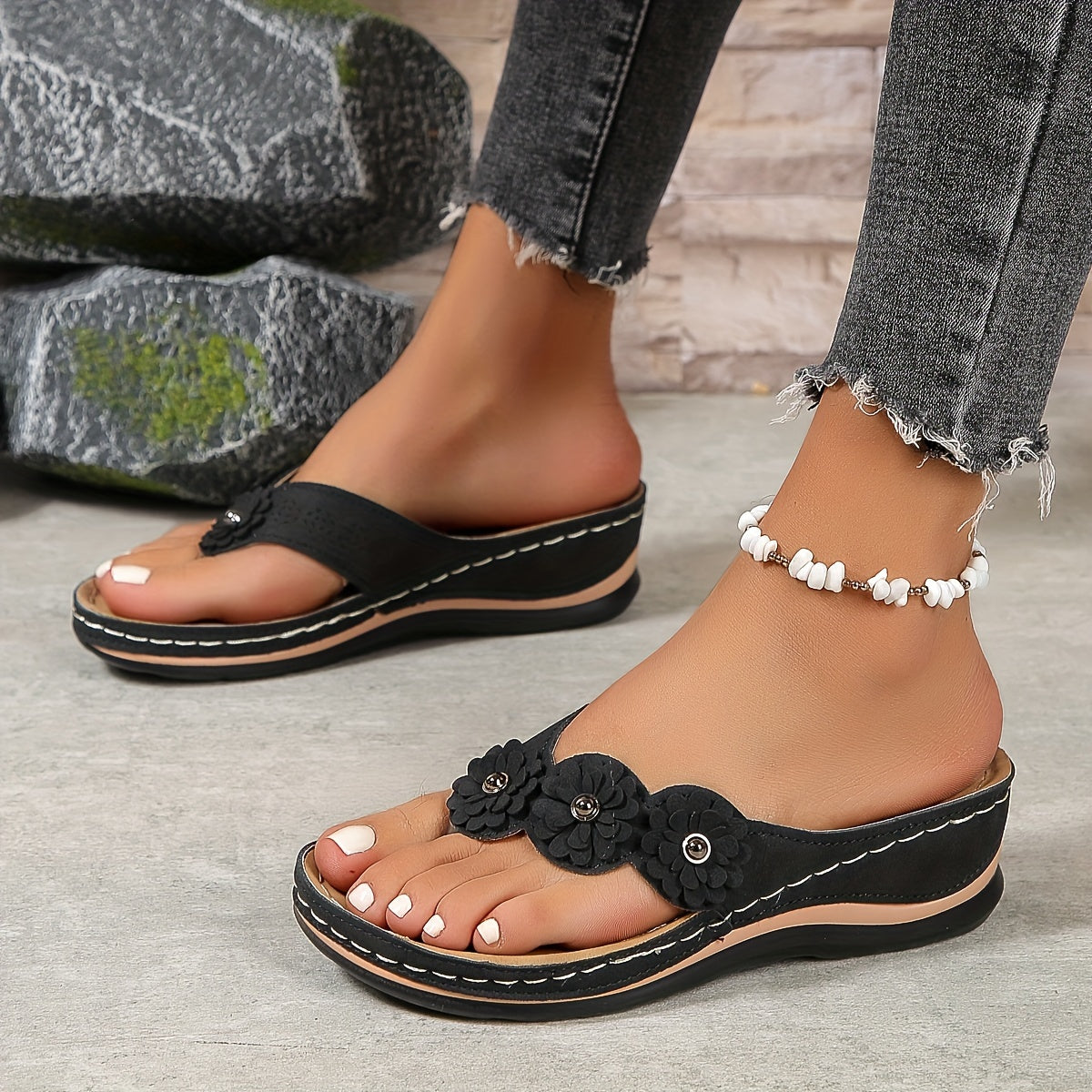 BloomComfort™ – Vintage Damen Sandalen mit Ergonomischem Komfortfußbett