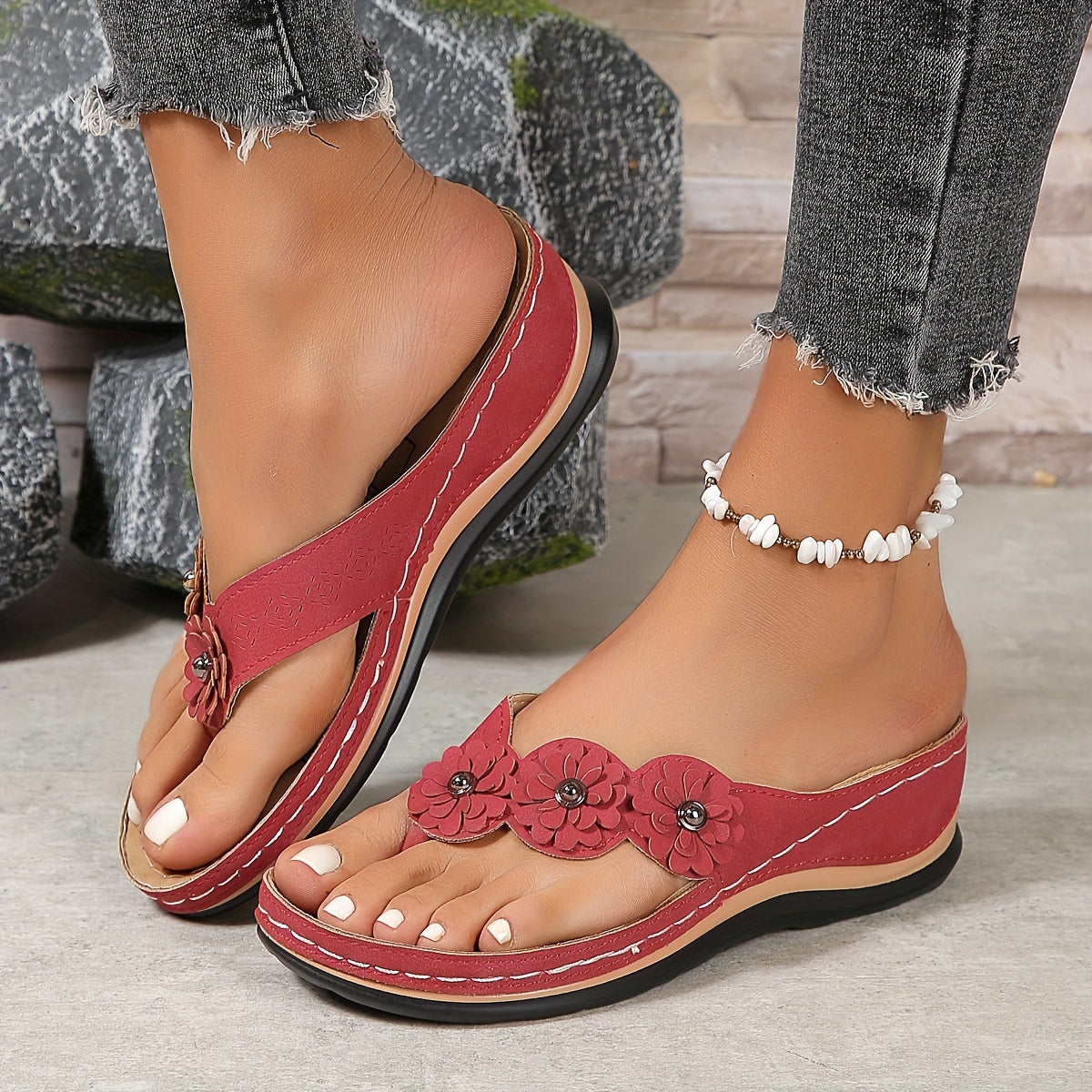 BloomComfort™ – Vintage Damen Sandalen mit Ergonomischem Komfortfußbett