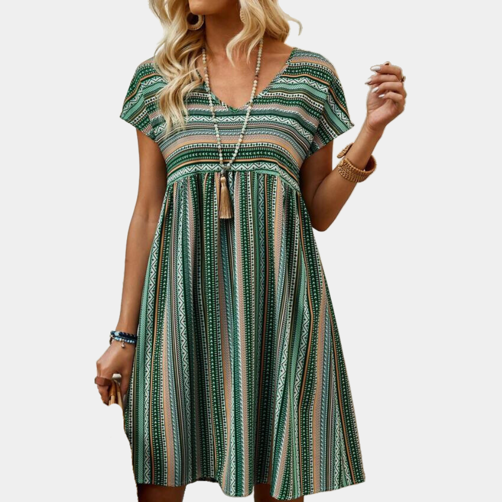 Sommerkleid Streifenmuster Weich Leicht