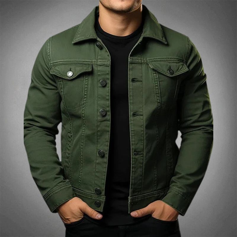 Denim Jacke Männer Modern Zeitlos