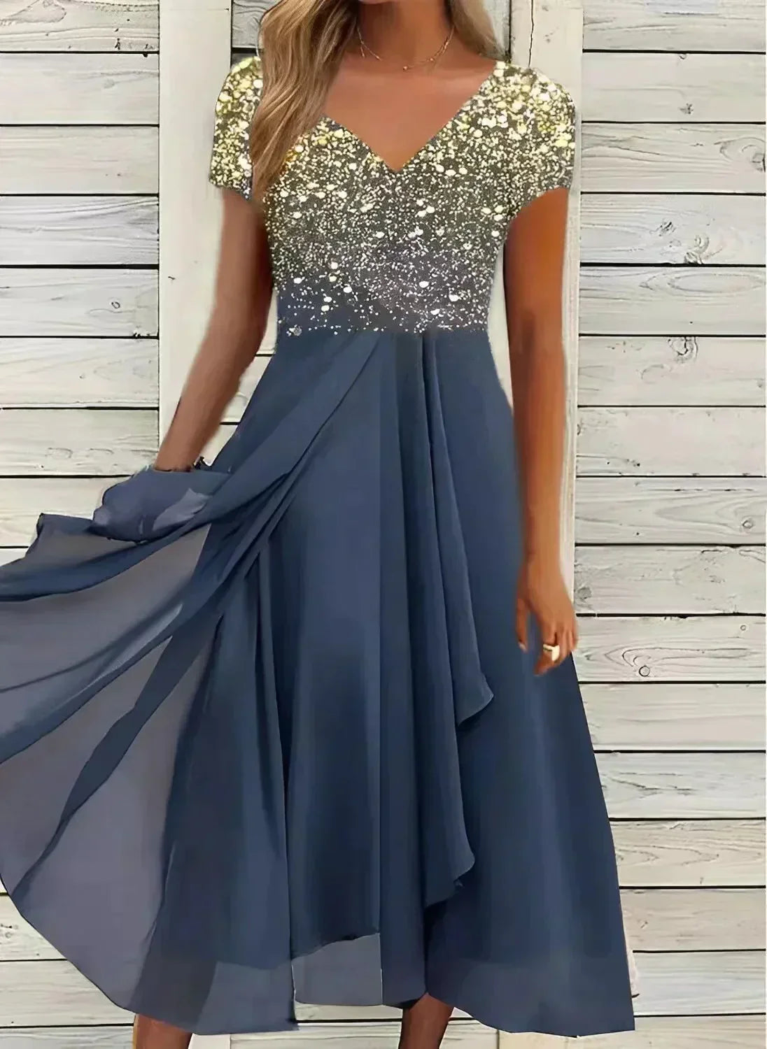 Carmela™ – Damen Abendkleid Lang aus Leichtem Seidenmusselin Elegant & Bequem