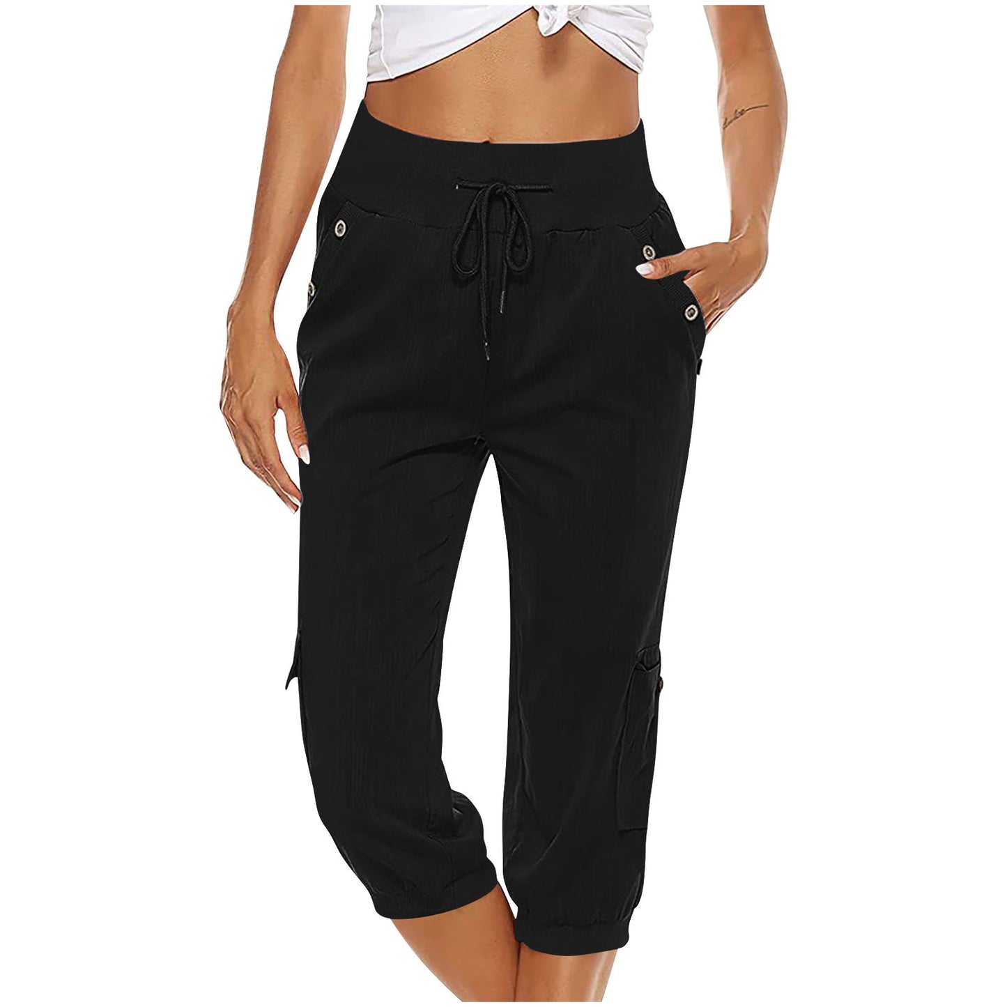 Charmaine Hose: gerade, elastische Taille mit Kordelzug