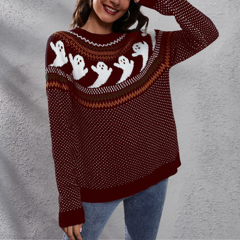 Cooler Halloween-Pullover für Frauen – ideal für die Feiertage!