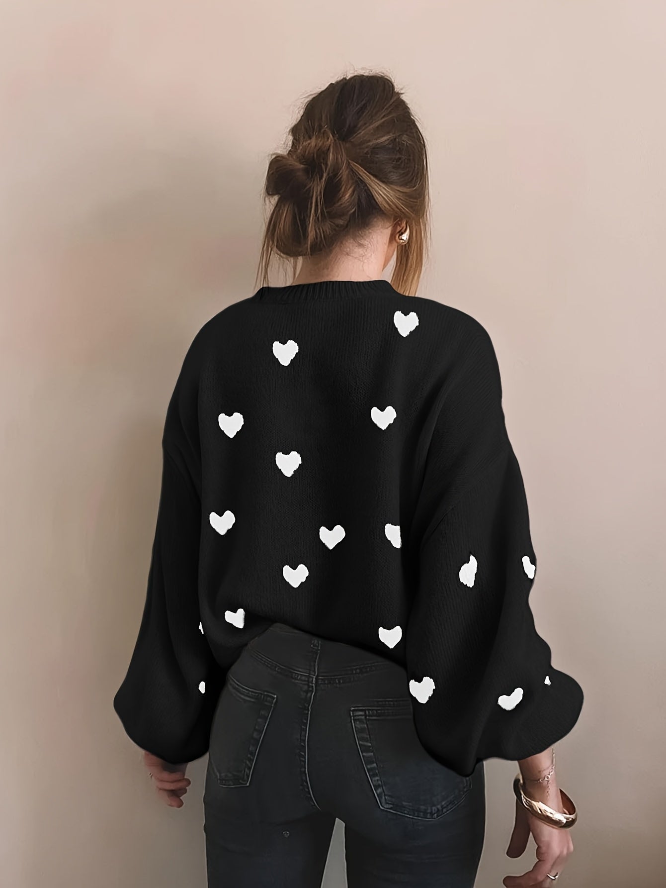 CozyHeart™ – Kuscheliger Oversized Strickpullover mit Herz Design