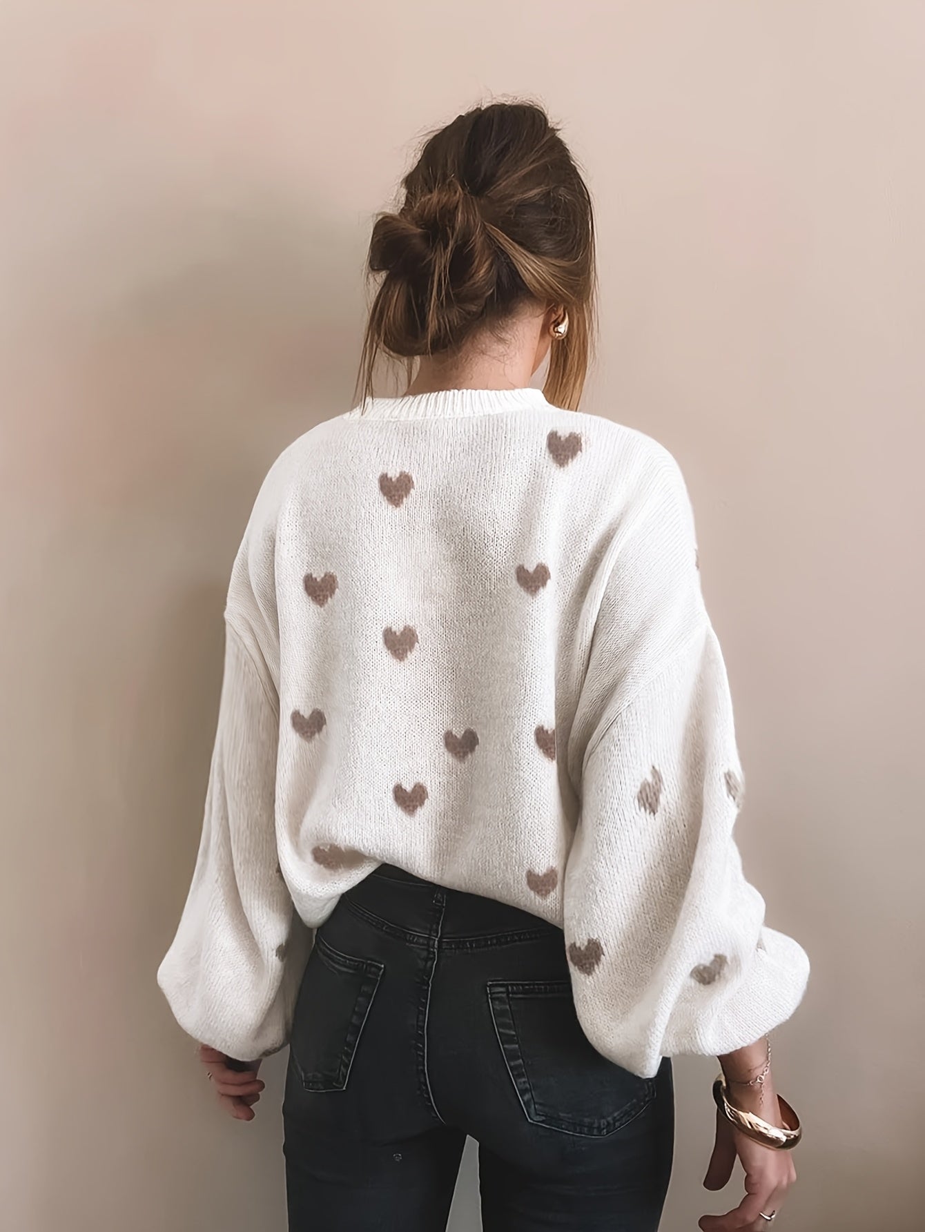 CozyHeart™ – Kuscheliger Oversized Strickpullover mit Herz Design