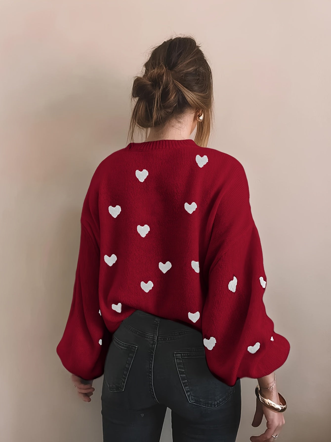 CozyHeart™ – Kuscheliger Oversized Strickpullover mit Herz Design