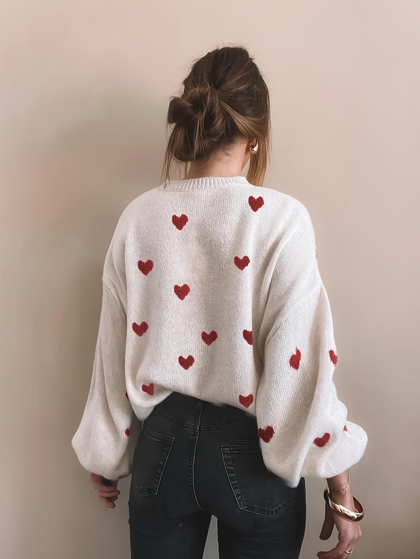 CozyHeart™ – Kuscheliger Oversized Strickpullover mit Herz Design