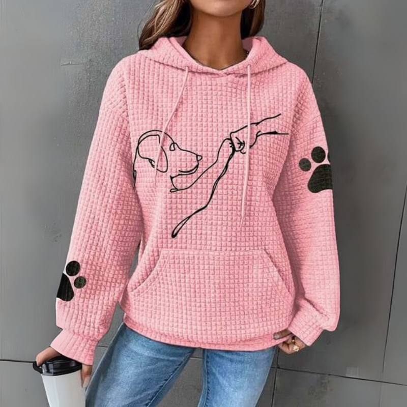 Damen Pullover | Lockerer Kapuzenpullover mit Frontprint