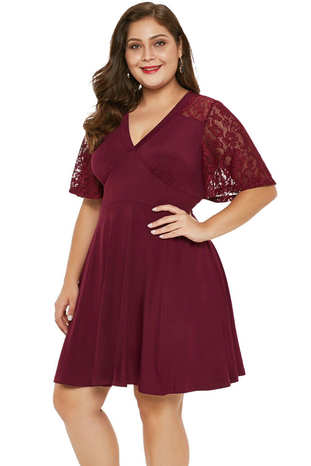 Elarova | Ausgehöhltes Spitzenkleid