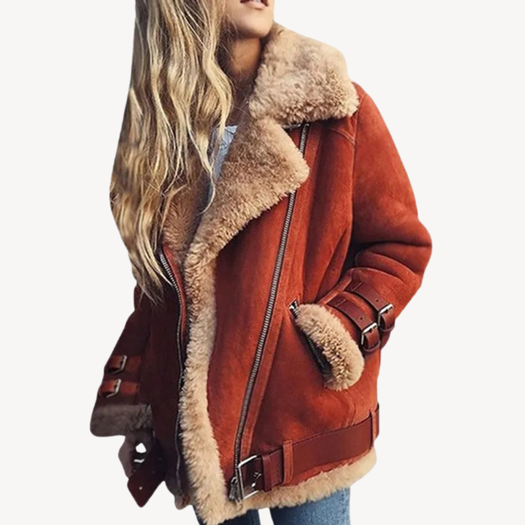 Elarova | Bikerjacke mit Shearling-Futter für Damen
