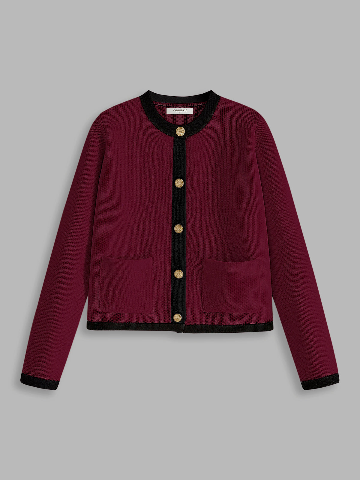 Elarova | Damen-Cardigan mit Kontrastbesatz