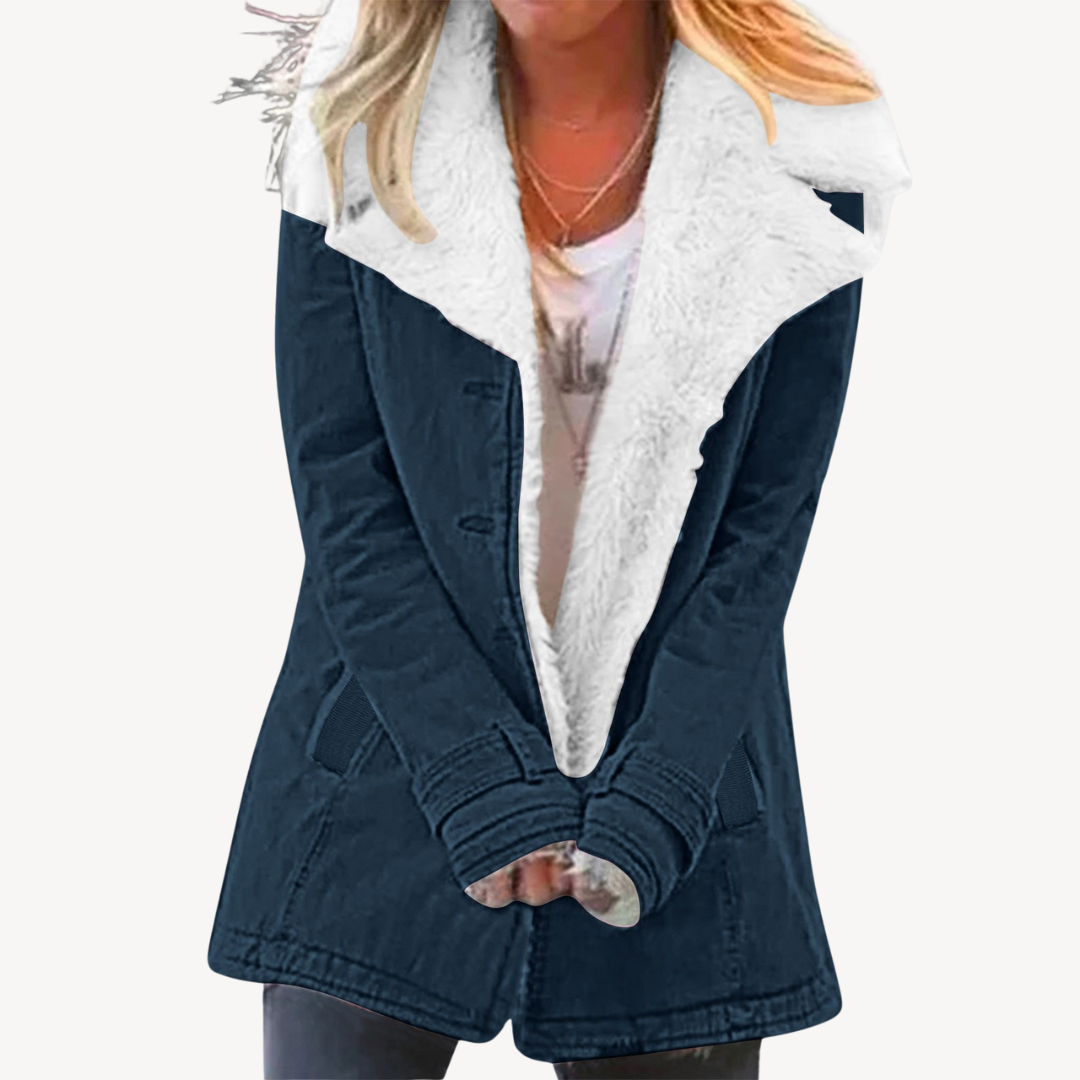 Elarova | Damen-Jeansjacke mit Sherpa-Futter