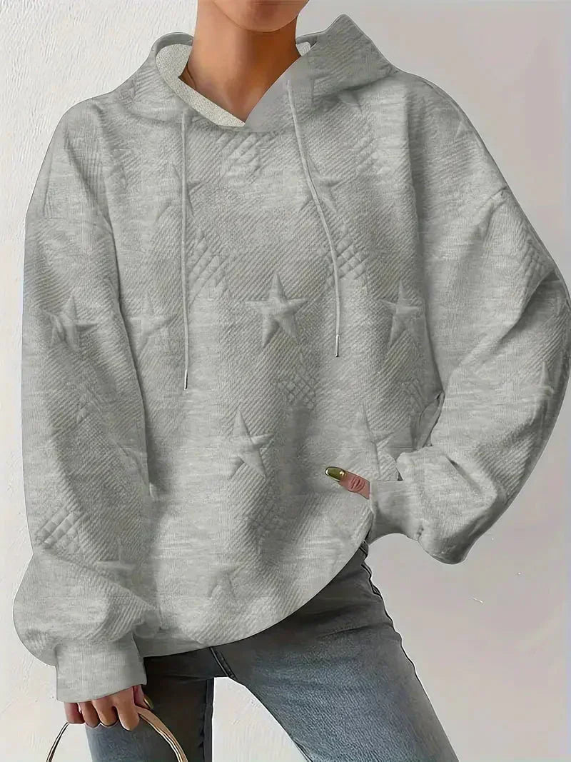 Elarova | Damen Kapuzenpullover Mit Sternenprägung