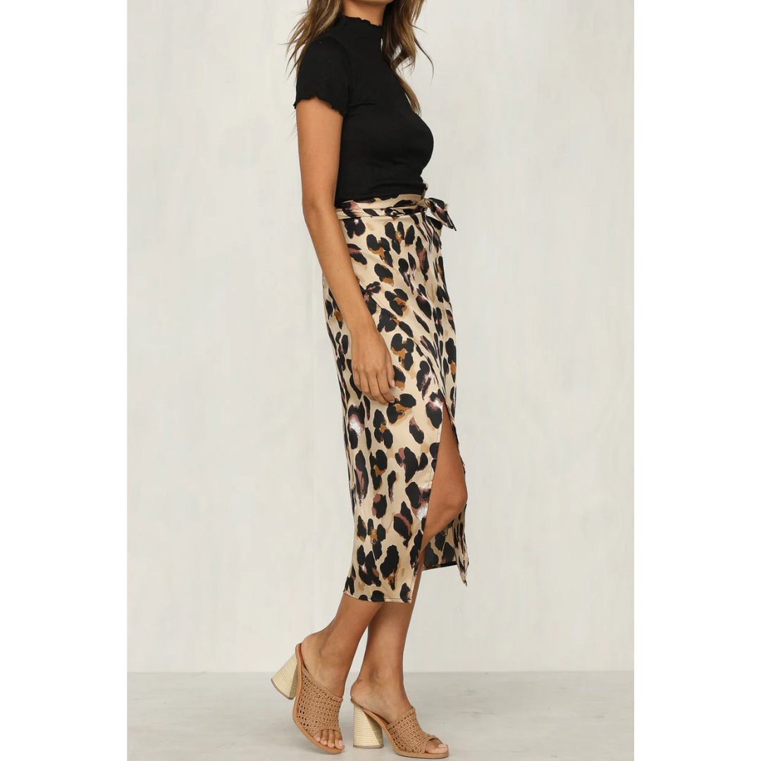 Elarova | Damen Midi Rock mit Leopard-Print und Femininer Silhouette