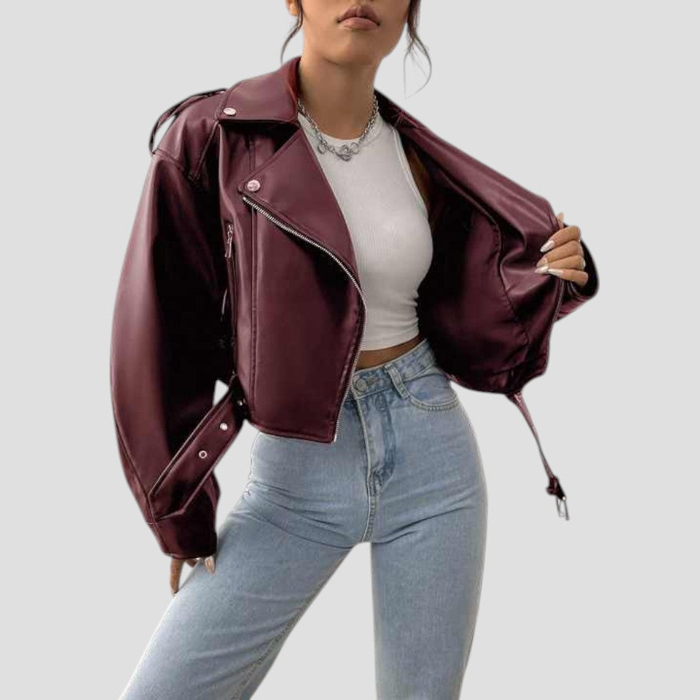 Elarova | Damen-Motorradjacke aus Kunstleder