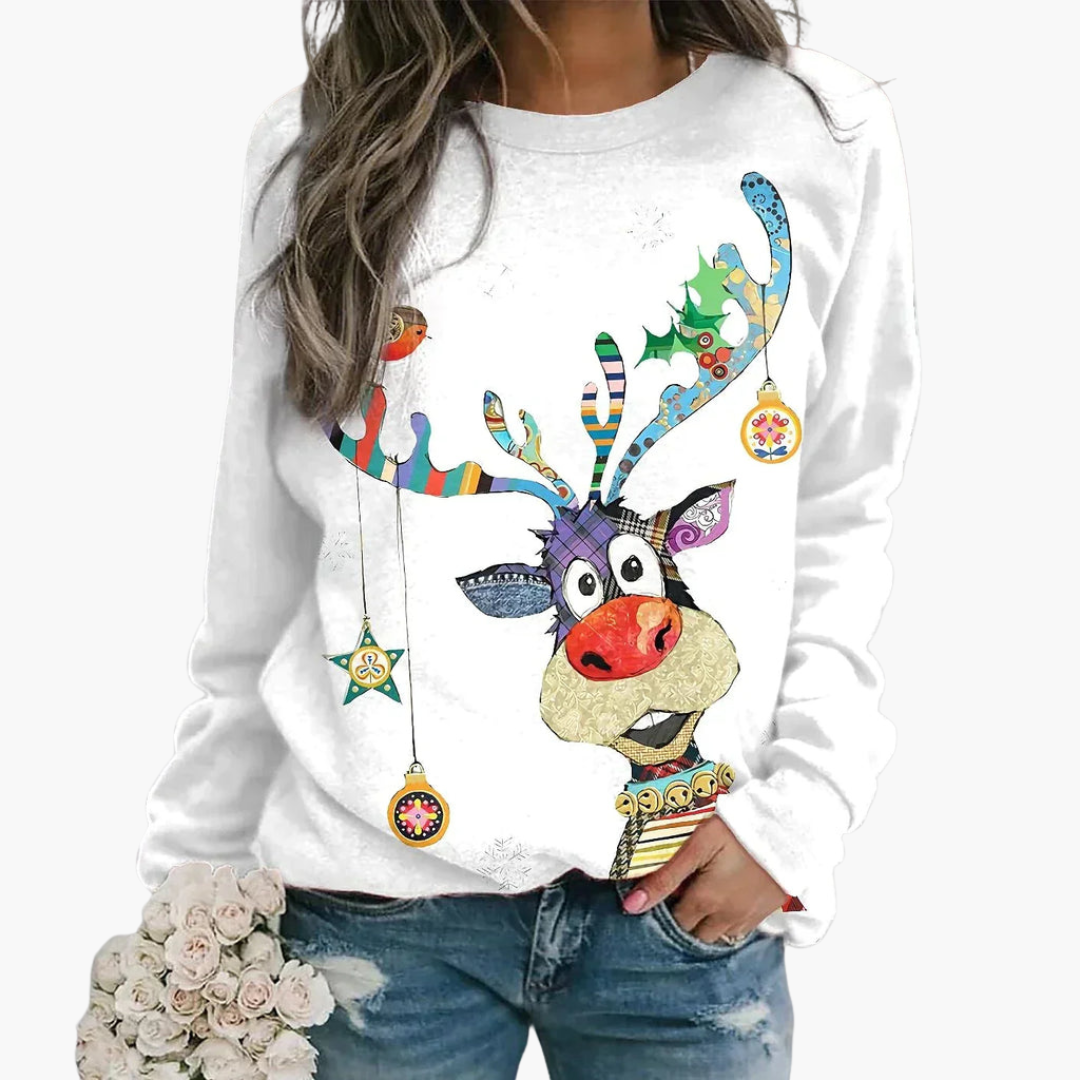 Elarova | Damen Pullover mit Rundhalsausschnitt und gerippter Oberfläche