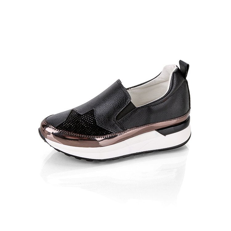 Elarova | Damen SlipOn Sneakers mit glitzerndem Obermaterial und komfortabler Sohle