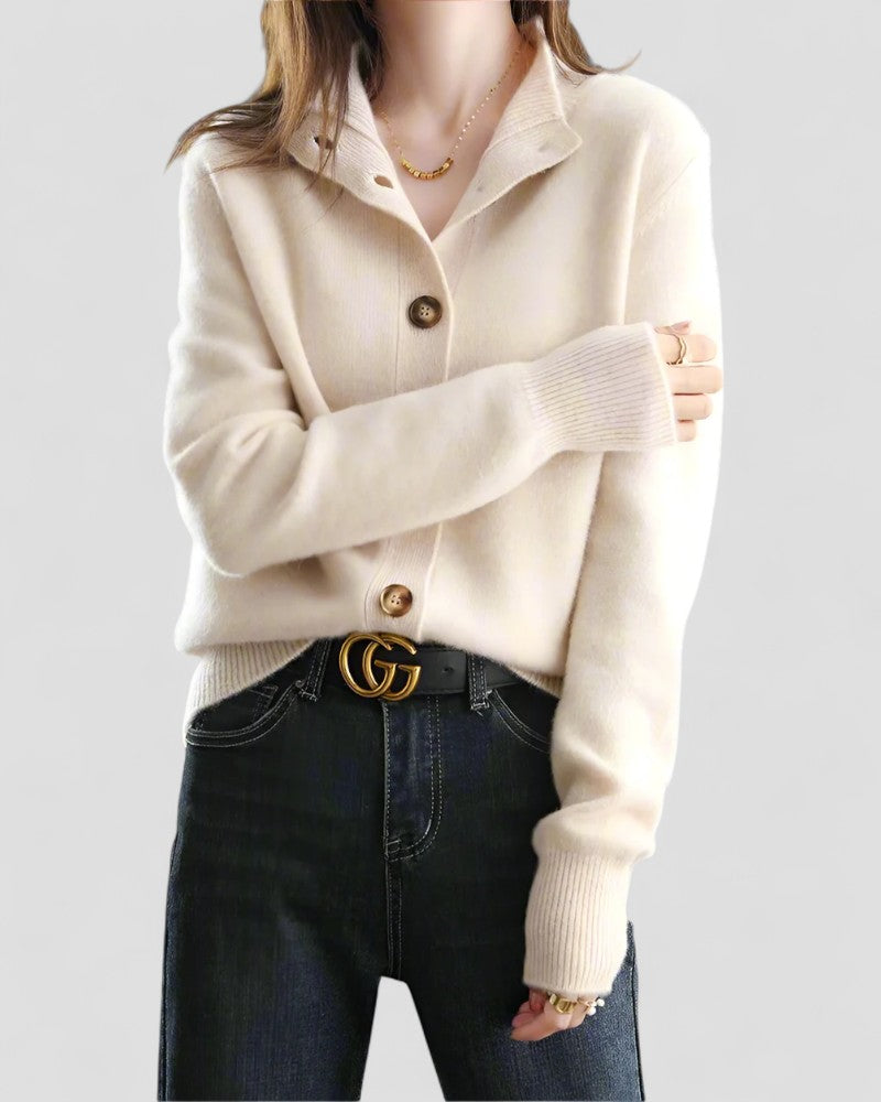 Elarova | Damen-Strickjacke mit Knopfleiste