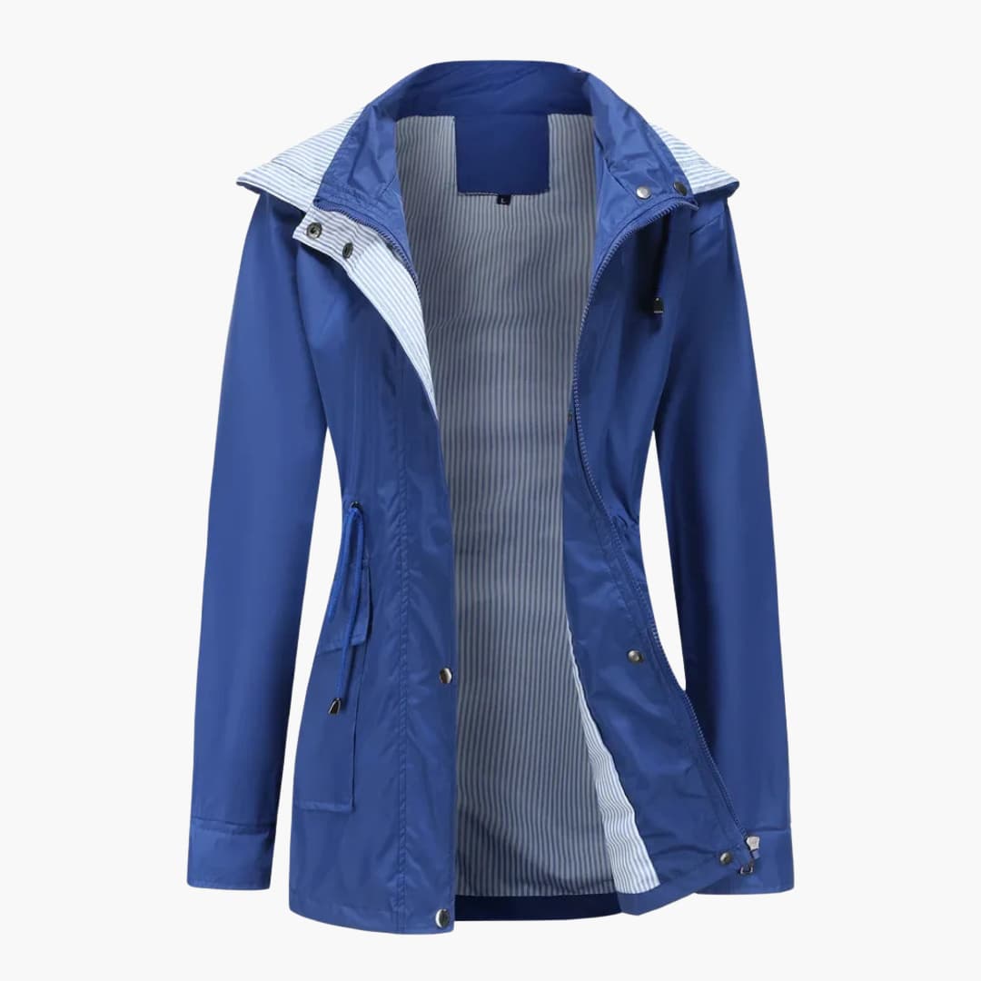 Elarova | Damen Trenchcoat mit abnehmbarer Kapuze und verstellbarer Taille