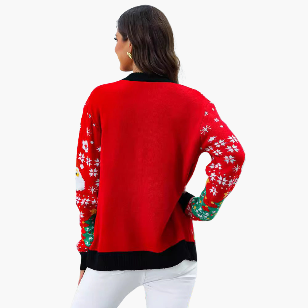 Elarova | Damen Weihnachts pullover mit Rentiermuster