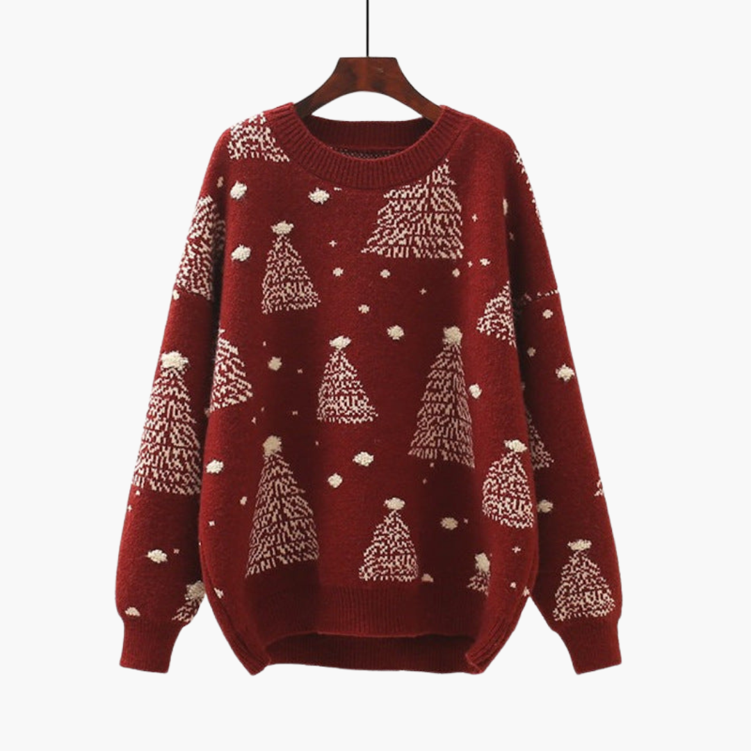 Elarova | Damen Weihnachtspullover mit Rundhals
