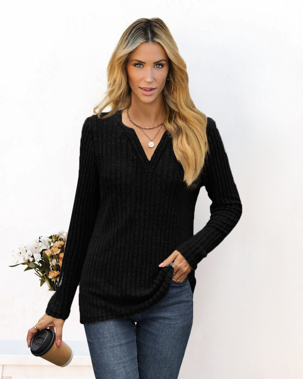 Elarova | Damen gestreifter Pullover im lässigen Schnitt von