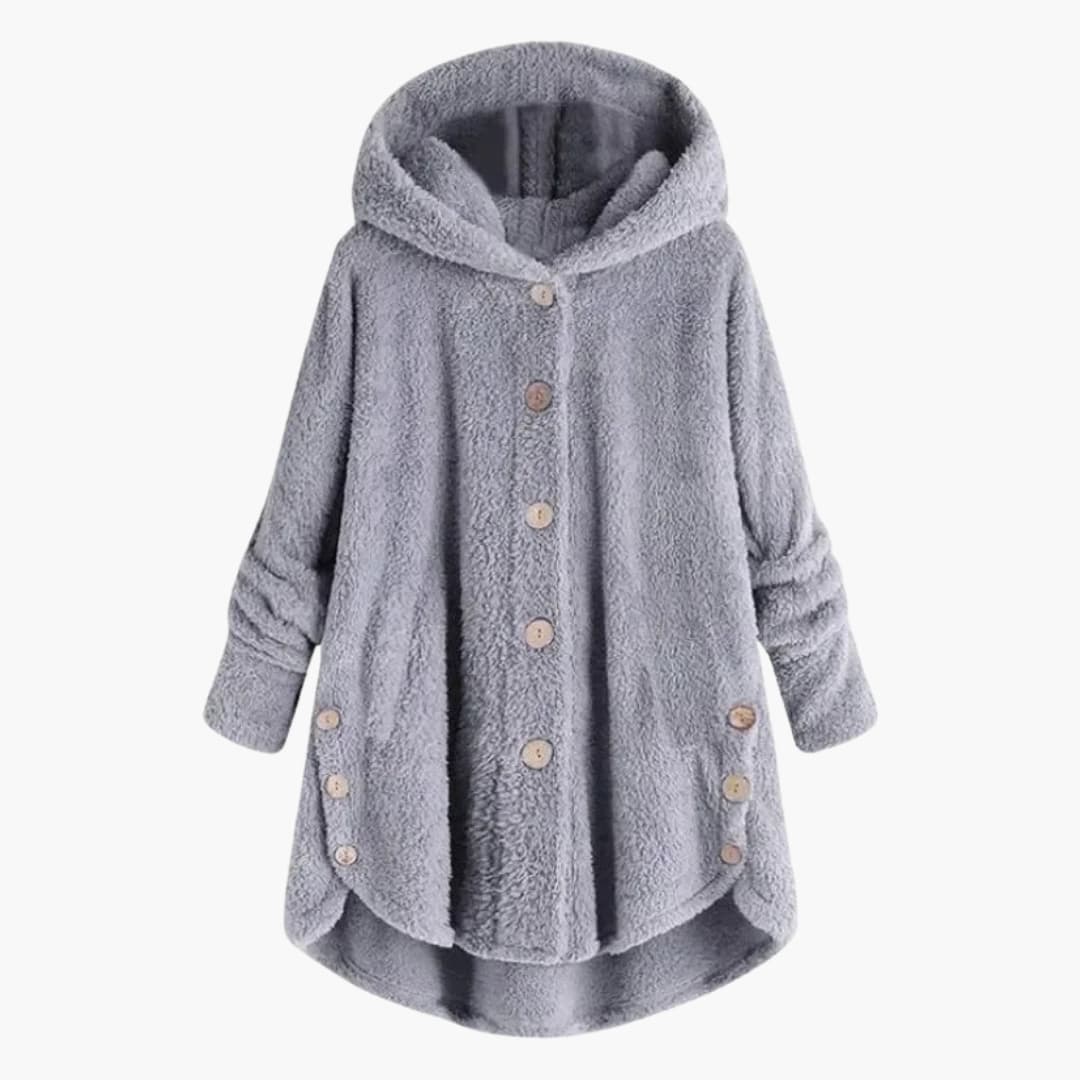 Elarova | Damenjacke mit Kapuze und Knopfverschluss