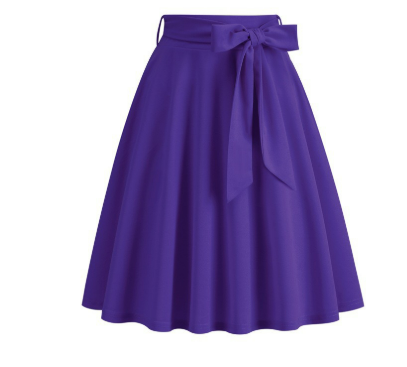 Elarova | Damenrock A-Linie mit Hoher Taille und Femininer Schleife
